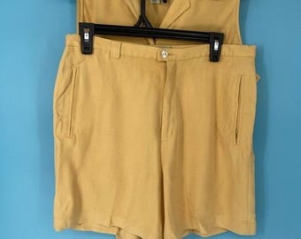 Tommy Bahama Women's Yellow Shorts Set Shorts sz 10 Top L