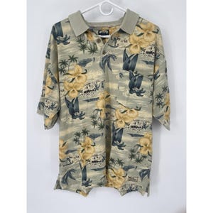 Tommy Bahama Polo Shirt Mens Large.Floral Print Short Sleeve image 1