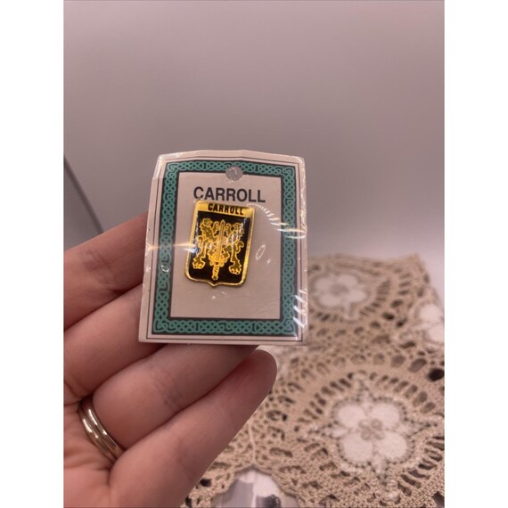 Carroll Coat Of Arms Family Crest Shield Surname Name Heraldic Irish Pin 1993
