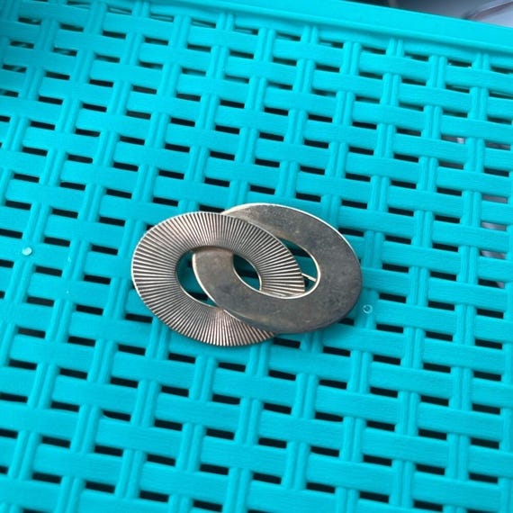 Silver Interlocking Brooch - image 1