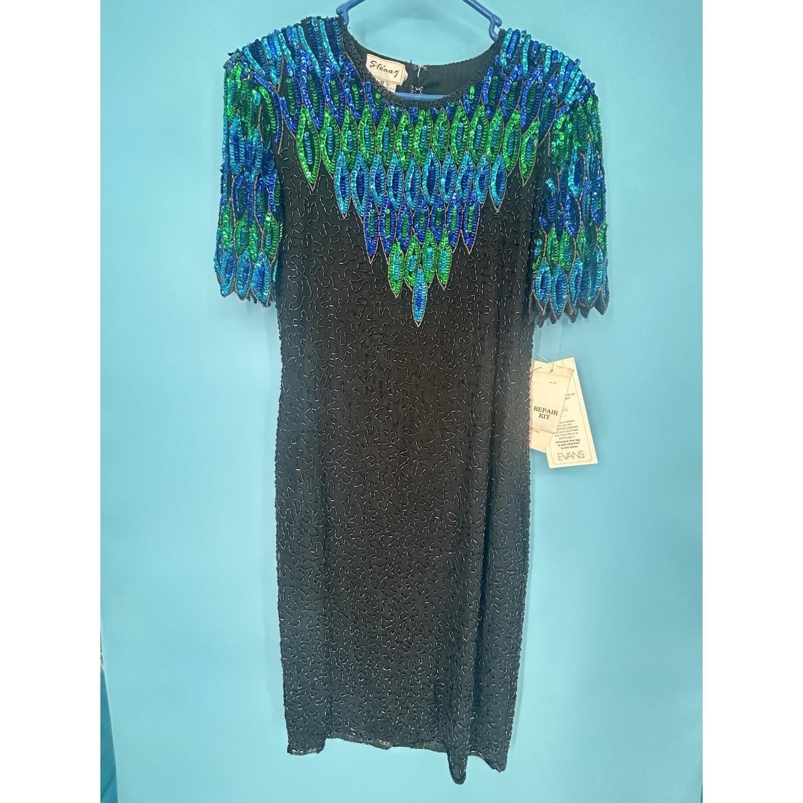 stenay beaded dress vintage Vintage Black Beaded Dress with Metallic Sequins by Stenay – Ragstock