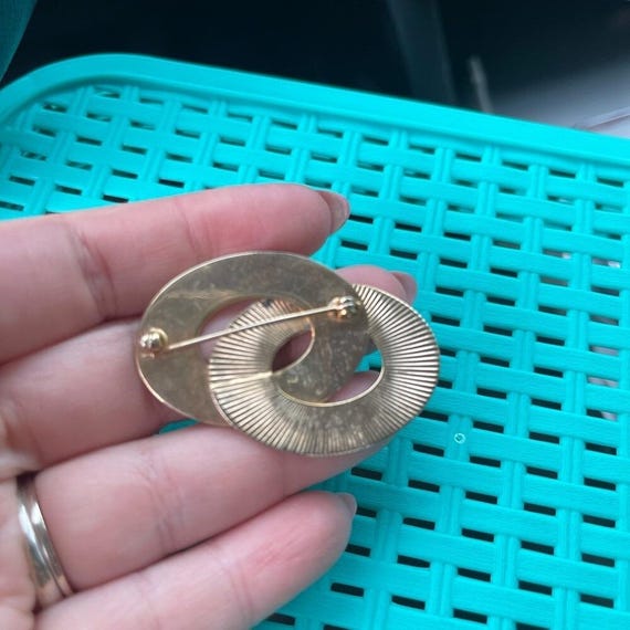 Silver Interlocking Brooch - image 3