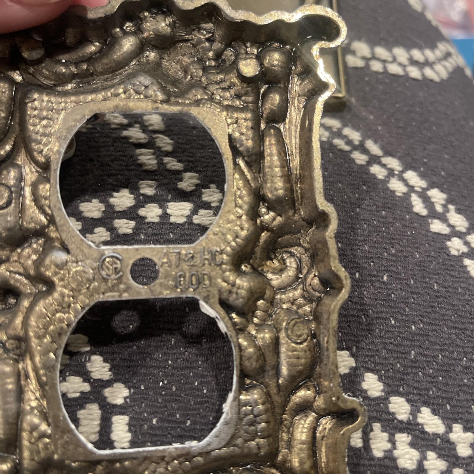 1967 AT&HC ORNATE METAL 2 Single 60D VICTORIAN ROSE Gold Metal Antique Switch Plates & Outlet Covers for sale | eBay main image 3