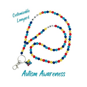 Autism Awareness Lanyard, Autism Lanyard, RBT Lanyard, BCBA Lanyard, Autism Teacher Lanyard, Autism Awareness Badge Holder