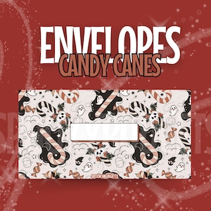 Candy Canes Cash Envelope A6 Laminated Custom Categories
