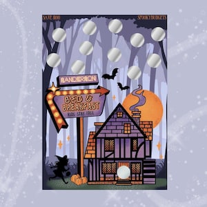 Witches Bed and Breakfast Scratch & Save Cash Savings Challenge A5 Laminated 50 100 Total Savings