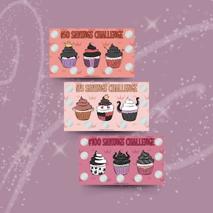 Cupcakes dei cattivi Scratch & Save Cash Savings Challenge A6 laminato con aggiunta di busta