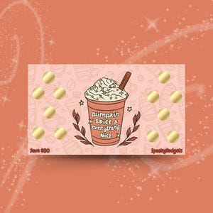 Pumpkin Spice Scratch & Save Cash Savings Challenge A6 laminato con aggiunta di busta
