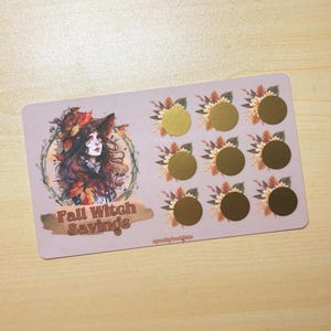 Fall Witch Savings Scratch & Save Laminated Challenge A6 A5 75 Total Dollar Savings