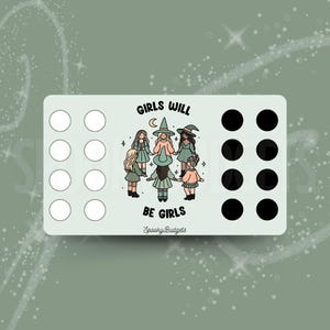 Girls Will Be Girls Roll/Scratch & Save Challenge Laminated A6 A5 50+ Total Savings