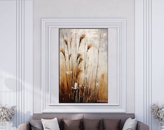 Barley, Rural, Wheat Field, Autumn 100% Handmade, Textured Painting, Abstract Oil Painting, Acrylic Painting, Wall Decor Living Room