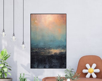 Ocean Scenery, Seascape, Sunset 100% Handmade, Textured Painting, Abstract Oil Painting, Acrylic Painting, Wall Decor Living Room, Office