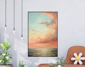 Ocean Scenery, Ocean Landscape, Sunset 100% Handmade, Textured Painting, Abstract Oil Painting, Acrylic Painting, Wall Decor Living Room