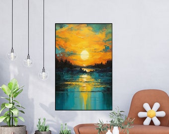 Sunset, Forest, Seascape, Nature 100% Handmade, Textured Painting, Abstract Oil Painting, Acrylic Painting, Wall Decor Living Room
