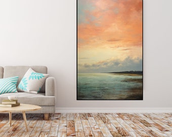 Seascape, Sea View, Ocean Scenery, Sunset 100% Handmade, Textured Painting, Abstract Oil Painting, Acrylic Painting, Wall Decor Living Room