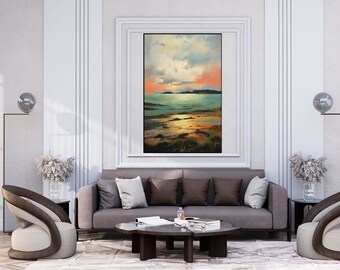 Seascape, Sea View, Sunset, Forest 100% Handmade, Textured Painting, Abstract Oil Painting, Acrylic Painting, Wall Decor Living Room, Office