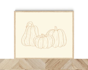 Pumpkins Decor Print | Fall Autumn Sign |Gourd Pumpkin Sign Printable | Fall Wall Art Download | Cute Pumpkins