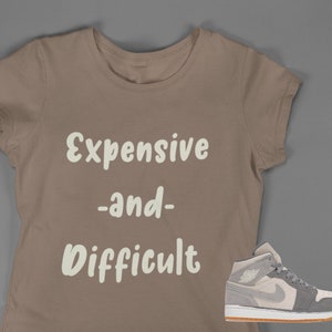 Expensive and Difficult T-shirt, Shirt to match Jordan 1 Mid Linen, AJ1 Linen,  Sneakerhead shirt, Sneakerhead shirt, Female Sneakerhead