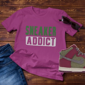 Sneaker Addict T-shirt, Female sneakerhead tshirt, dynamic berry sneaker shirt, Sneakerhead Tshirt, sneaker lover gift
