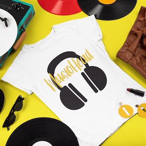 Music Head  Shirt, Music lover, Music gift, Graphic T-shirt, music tshirt, Earphone, Earphone shirt