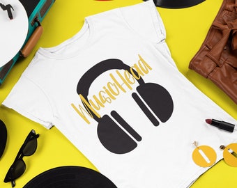 Musik Kopf Shirt, Musik Liebhaber, Musik Geschenk, Grafik T-shirt, Musik Tshirt, Kopfhörer, Kopfhörer Shirt