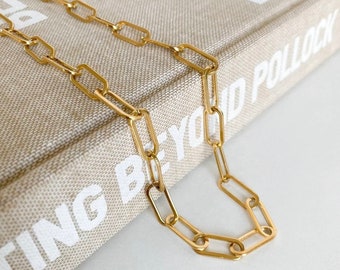 SLB- Gold Paperclip Chain Necklace