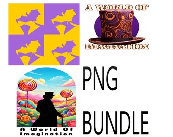 Wonka Inspired candy Imagination Willy Candy Factory SVG PNG Sublimation Bundle Candy Chocolate Imagination Charlie