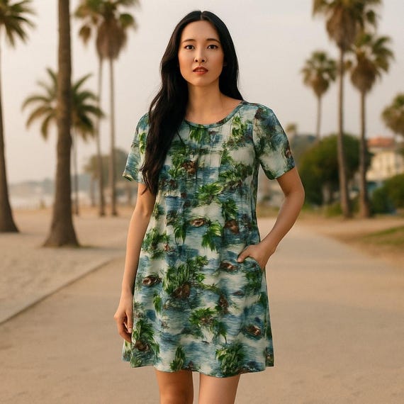 Vtg Hawaiian Muumuu Mini Dress Blue Floral Short Sleeve Made in Hawaii XS -  Etsy Israel