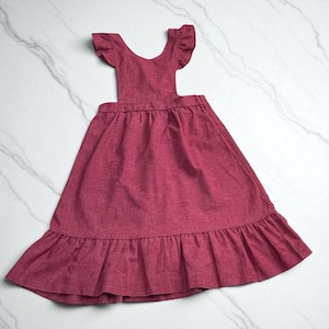 Vintage Mike’s Girls Ruffled Halter Dress - Dark Blush Pink Youth Size 10 1990s