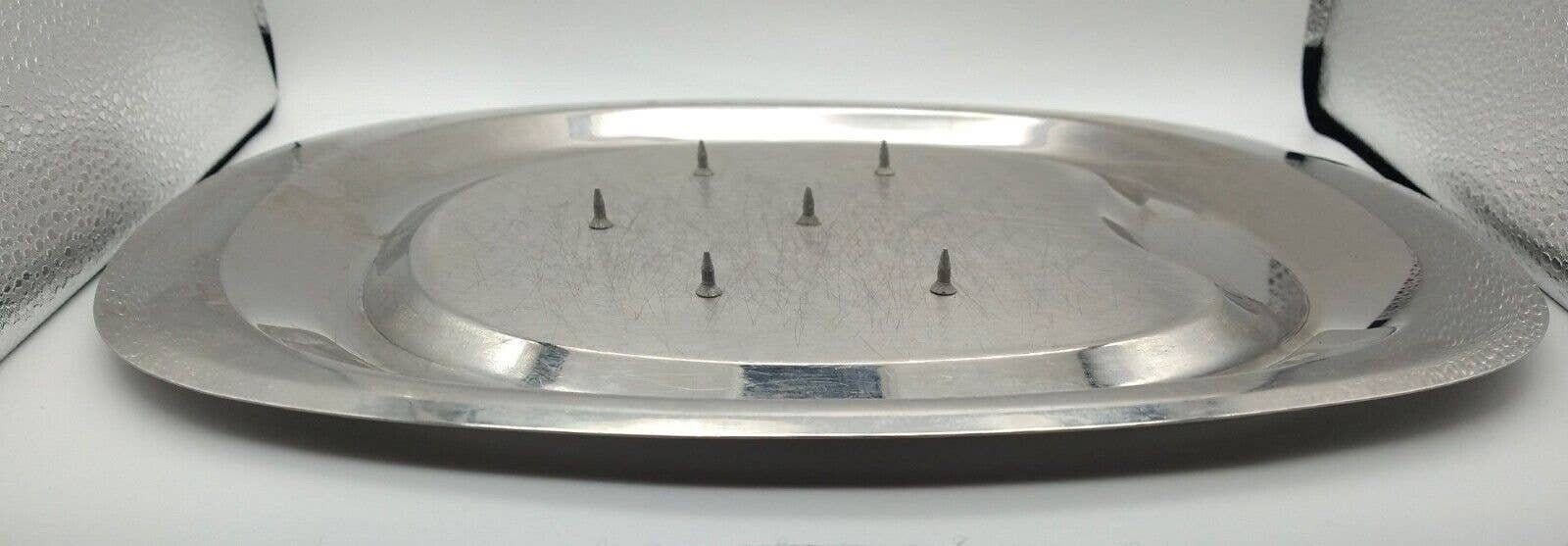 MCM VTG Stainless Steel Roast Meat Carving Platter Serving Tray Drip Rim Spikes Etsy