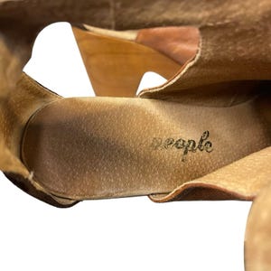 Free People Amber Orchard Clog Booties Brown Leather Wood Heel Size 40 image 9