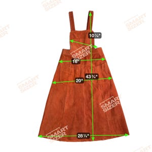 Vestido con pechera de gamuza Free People, talla 2, color naranja óxido, con dobladillo sin rematar y forro. imagen 12