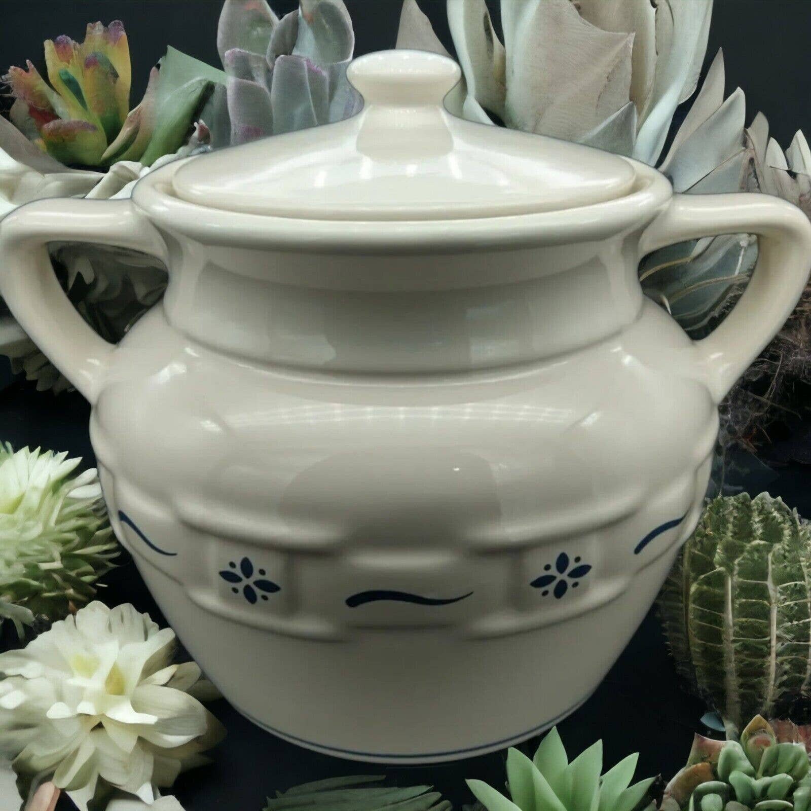 Longaberger Pottery Blue Woven Traditions Classic Cookie Jar - Etsy