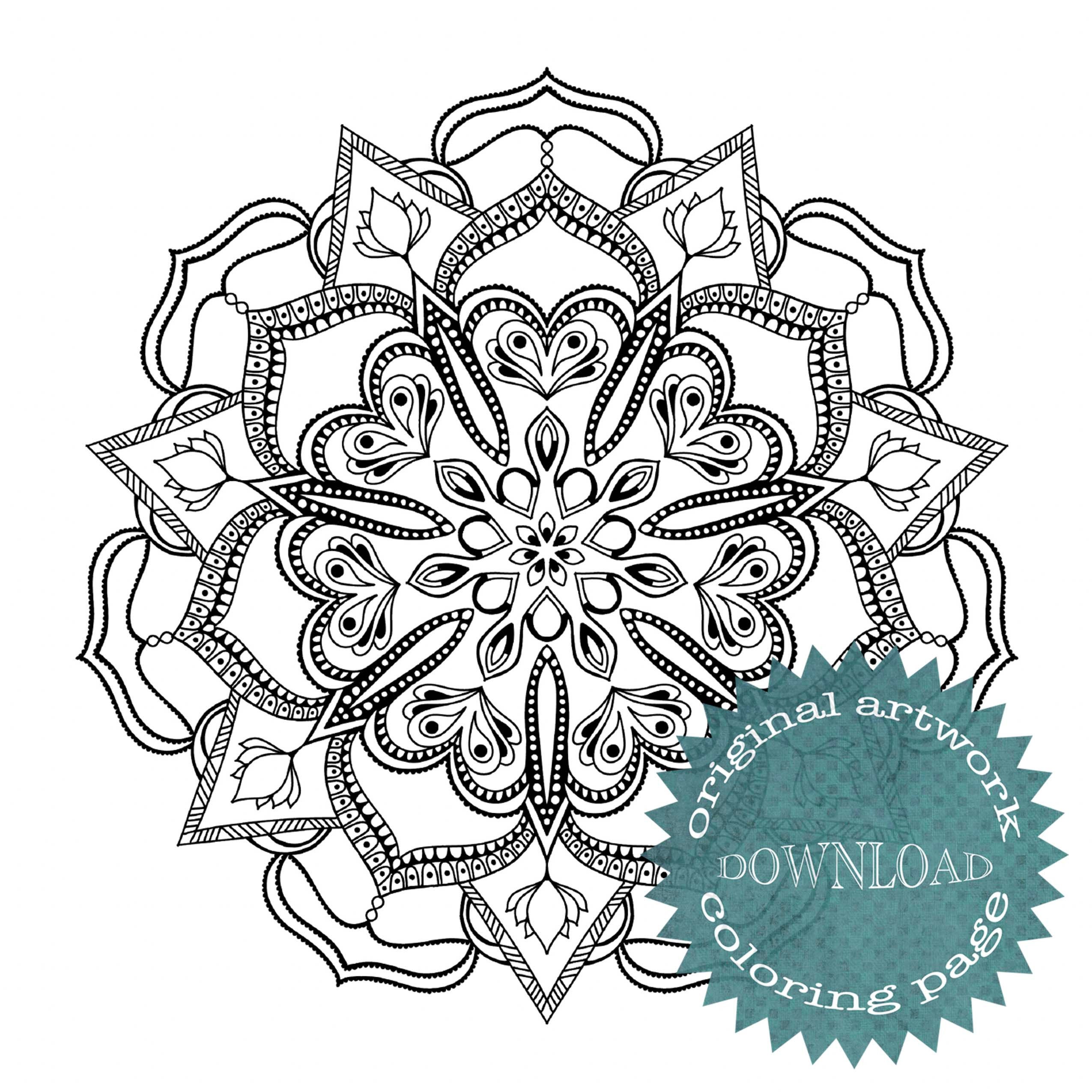 Printable Coloring Page for Adults Intricate Detail for Advanced
