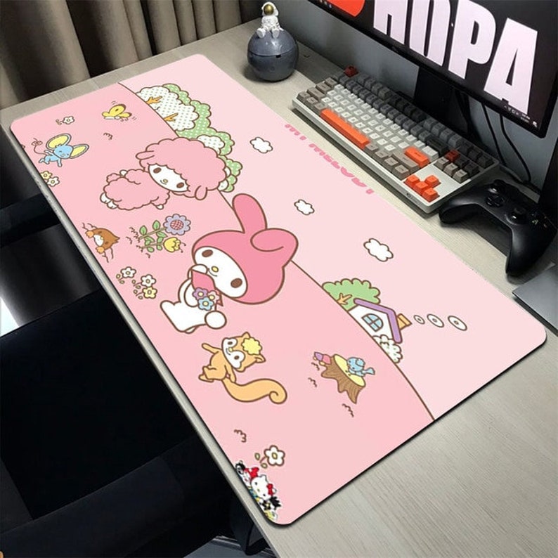 My Melody and Kuromi Mouse Pad Kawaii Gaming Mouse Cute Gaming Etsy