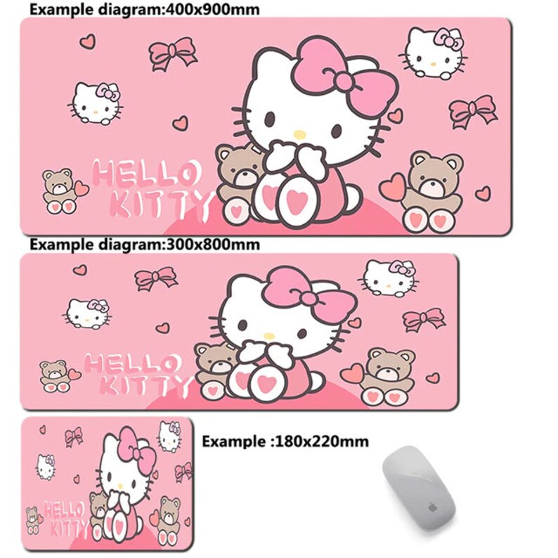 Hello Kitty Mouse Pad Kawaii Gaming Mouse Cute Gaming Mat Cat Etsy