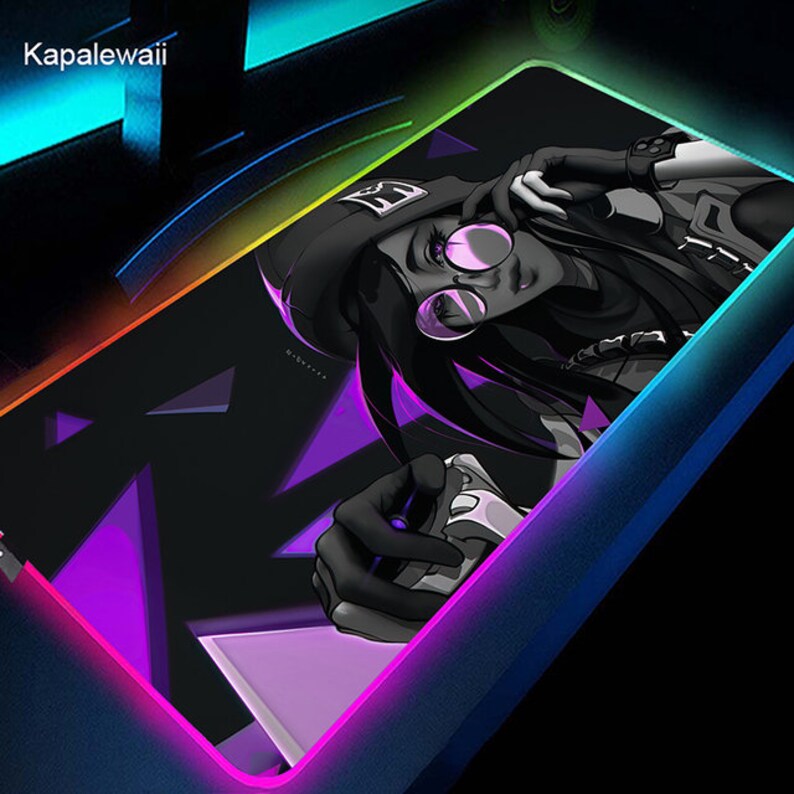 Valorant RGB Gaming Mouse Pad Valorant Led Gaming Desk Mat Etsy