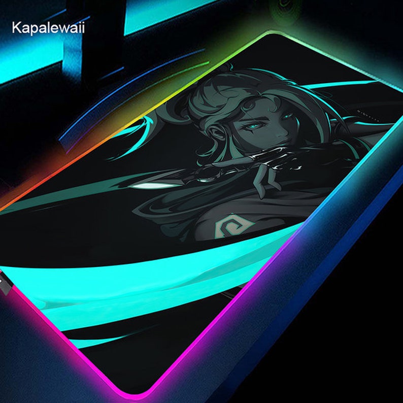 Valorant RGB Gaming Mouse Pad Valorant Led Gaming Desk Mat Etsy