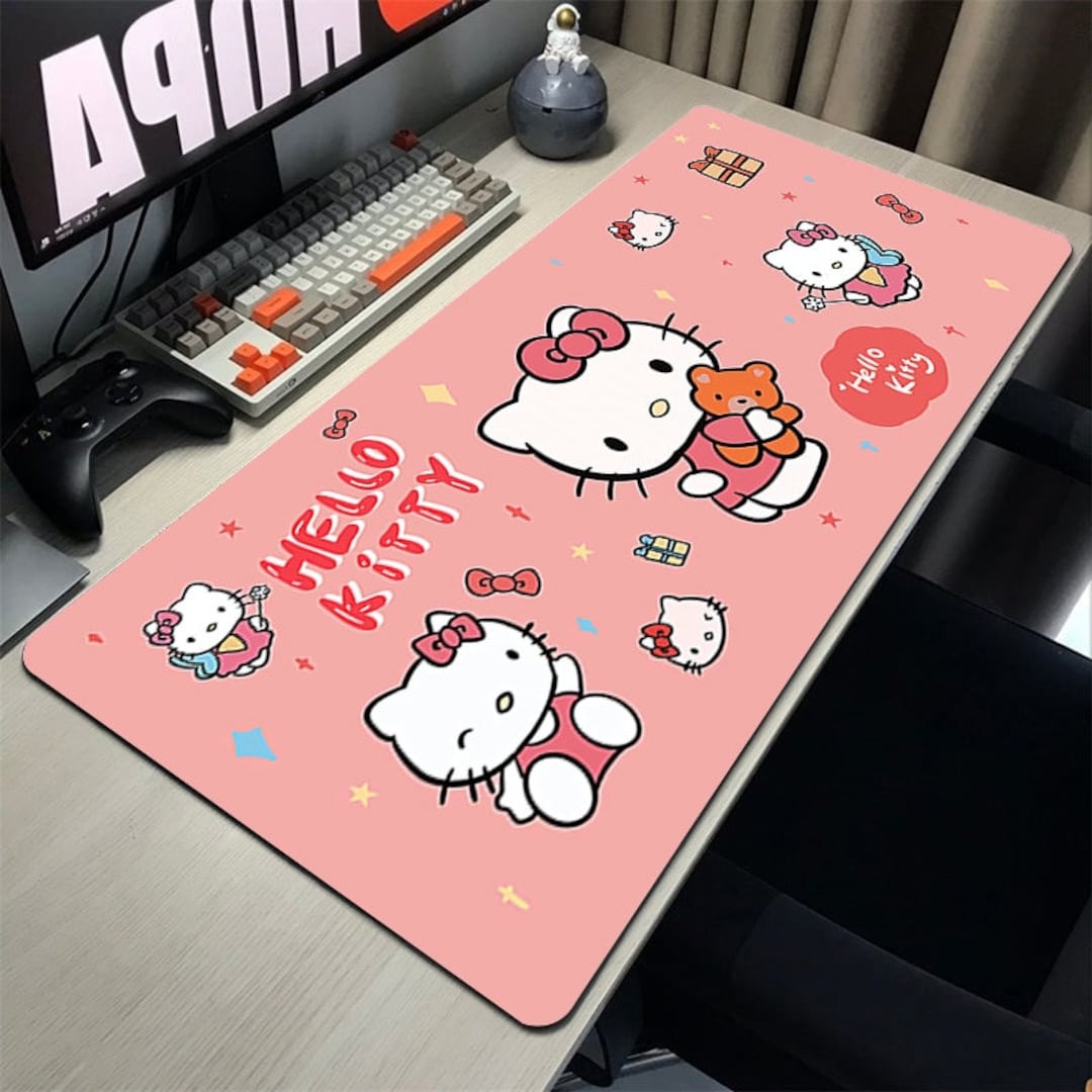 Hello Kitty Mouse Pad Kawaii Gaming Mouse Cute Gaming Mat Cat Etsy