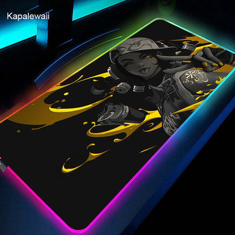 Valorant RGB Gaming Mouse Pad Valorant Led Gaming Desk Mat Etsy