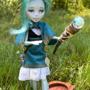 Customized Repaint Monster High Doll Lagoona Blue OOAK re-styled as a Water Mage