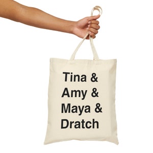 SNL Ladies of Comedy Canvas Tote Bag - Saturday Night Live Actresses Tote Bag - Tina Fey Amy Poehler Maya Rudolph Rachel Dratch Tote Bag
