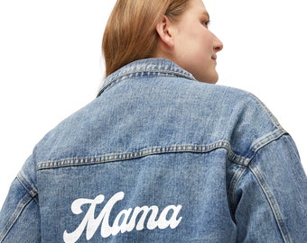 Giacca di jeans da donna Mama - Giacca di jeans con scritta "Mama" - Idea regalo carina per giacca di jeans per la festa della mamma