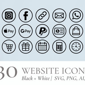 Payments Icons, E-commerce Icon, Site Icons, Ecommerce Icon, Icons for Website, Social Media Icons, Social Icons, Blog Icons, Web Icons