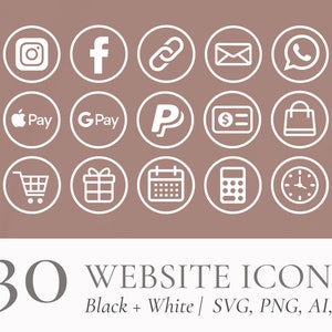 Social Media Transparent Icons SVG Bundle, Payments Icons, Icons for Website, Social Media Icons, Social Icons, Web Icons, E-commerce Icon