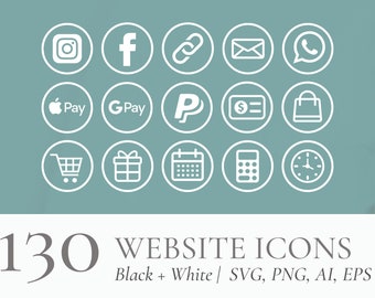 Website Icons, E-Business Icon, Icons für Website, Social Media Icons, Social Icons, Blog Icons, Zahlungs Icons, Web Icons, Website Icons