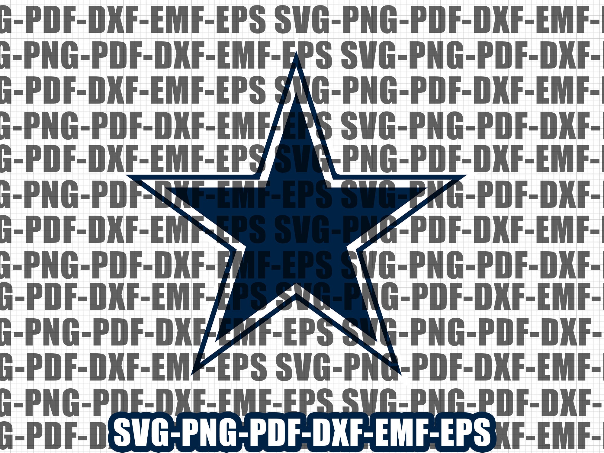 Dallas Cowboys lines through SVG DXF PNG