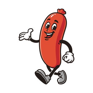 Worst wandelen cartoon mascotte afbeelding ontwerp