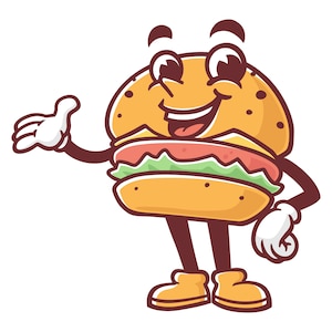 Burger cartoon mascot illustration design character