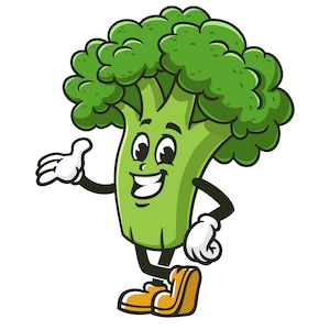 Broccoli cartoon mascot illustration design character vector